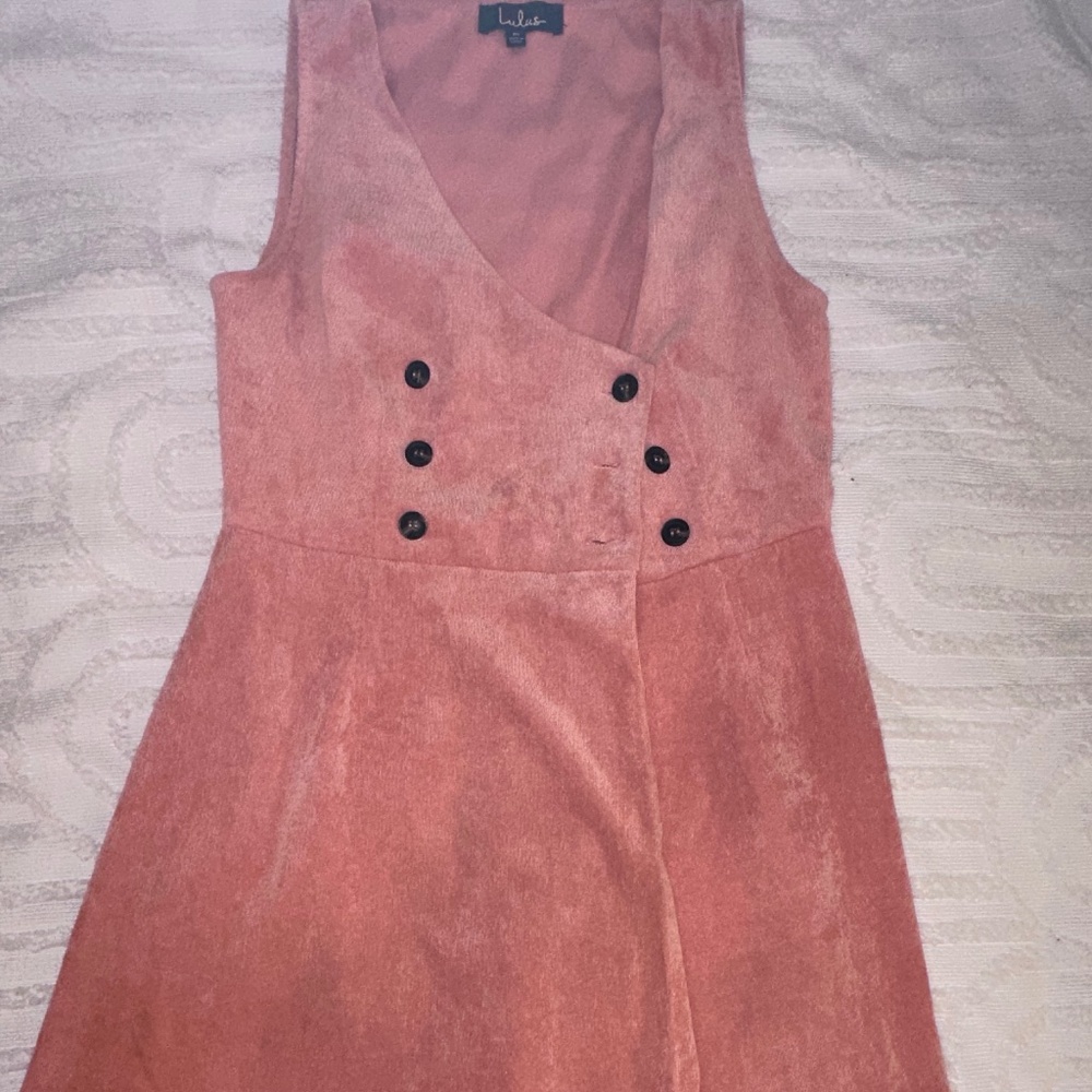 Lulu’s pink button corduroy dress - Picture 1 of 3